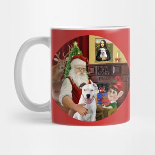 Santa at Home with his White Pit Bull Mug